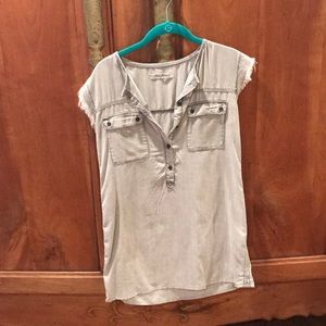 Fringe grey jean dress